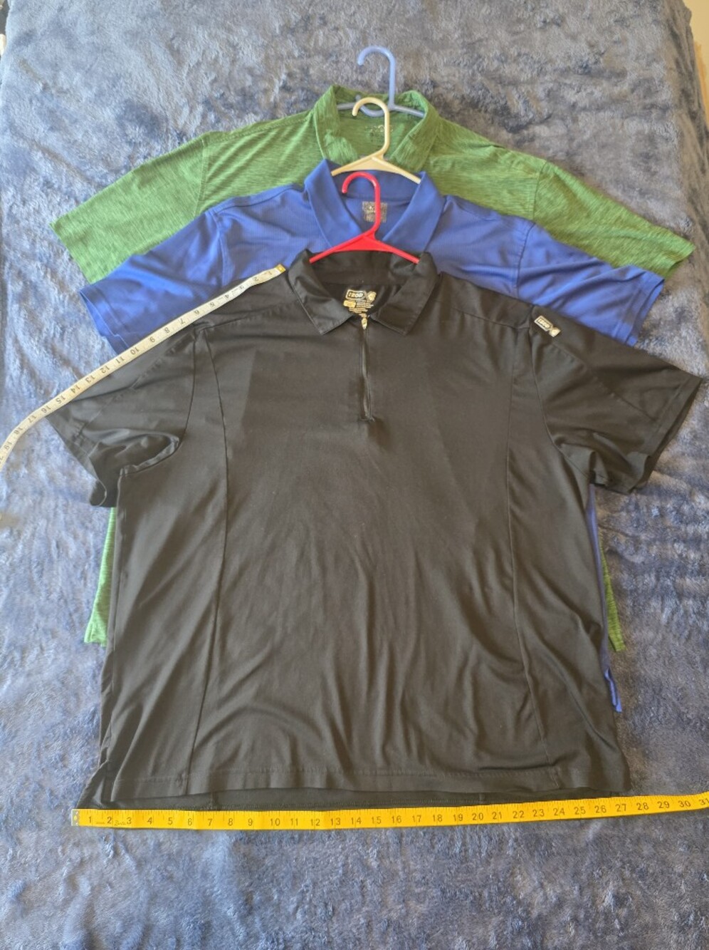 Men's Black Performance Polo Shirt - Classic Short Sleeve Lot of 3 IZOD